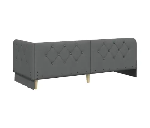 Stūra Gultas Rāmis Ar Matraci Tumši Pelēks 80 X 200 Cm Audums Vidaxl