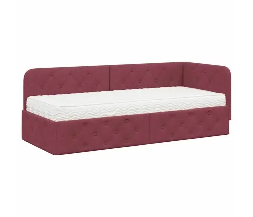 Kampinė Lovos Konstrukcija Vyno Raudona 80 X 200 Cm Audinys