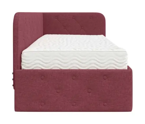 Kampinė Lovos Konstrukcija Vyno Raudona 80 X 200 Cm Audinys