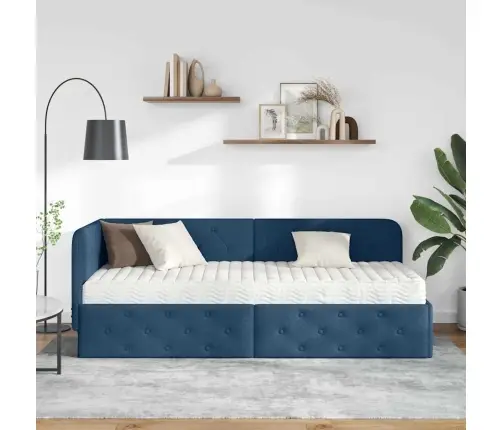 Nurgavoodi Raam Madratsiga Peaga Sinine 80 X 200 Cm Kangas