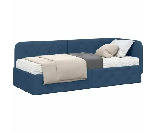 Nurgavoodi Raam Madratsiga Peaga Sinine 80 X 200 Cm Kangas