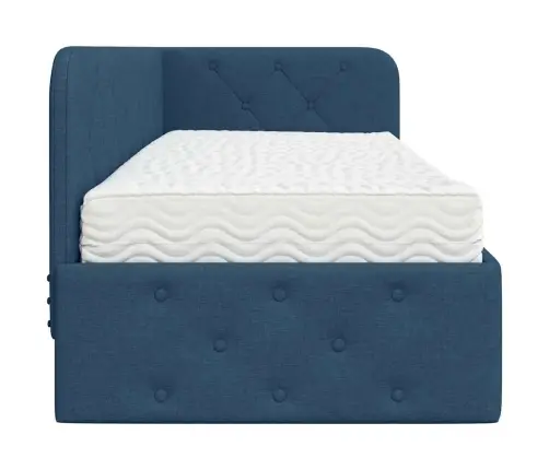 Nurgavoodi Raam Madratsiga Peaga Sinine 80 X 200 Cm Kangas