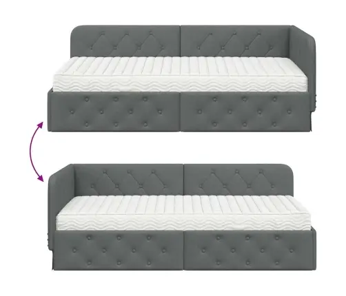 Nurgavoodi Raam Madratsiga Peaga Tumehall 90 X 190 Cm Kangas