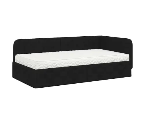 Nurgavoodi Raam Madratsiga Peaga Must 90 X 190 Cm Kangas