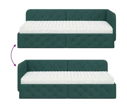 Nurgavoodi Raam Madratsiga Tume Rohelise 90 X 190 Cm Kangas