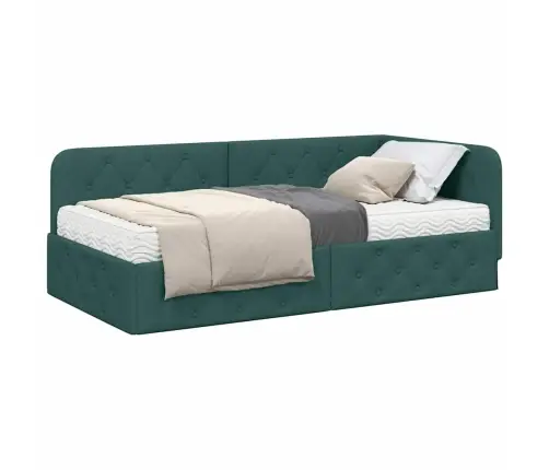 Nurgavoodi Raam Madratsiga Tume Rohelise 90 X 190 Cm Kangas