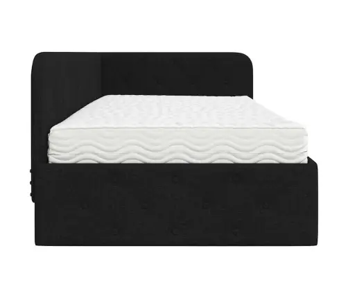 Kampinė Lovos Konstrukcija Juoda 90 X 200 Cm Audinys
