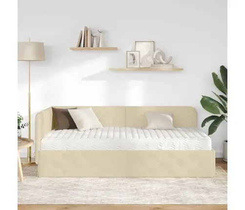 Nurgavoodi Raam Madratsiga Peaga Cream 90 X 200 Cm Kangas