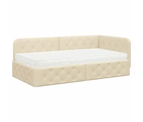 Nurgavoodi Raam Madratsiga Peaga Cream 90 X 200 Cm Kangas