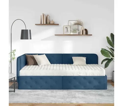 Nurgavoodi Raam Madratsiga Peaga Sinine 90 X 200 Cm Kangas