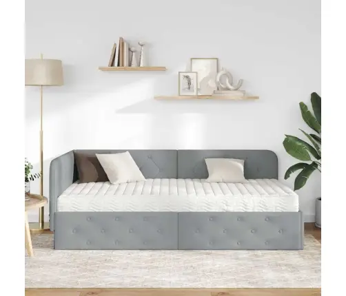 Nurgavoodi Raam Madratsiga Peaga Helehall 100 X 200 Cm Kangas