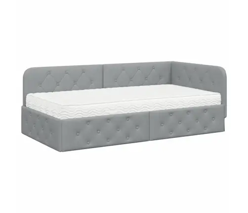 Nurgavoodi Raam Madratsiga Peaga Helehall 100 X 200 Cm Kangas