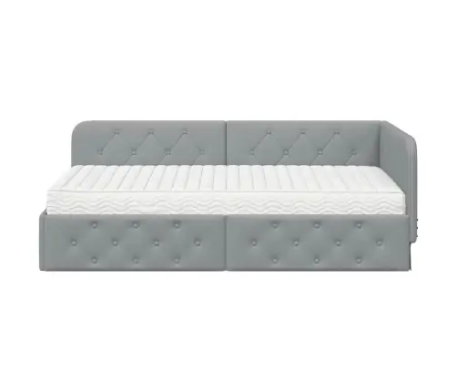 Nurgavoodi Raam Madratsiga Peaga Helehall 100 X 200 Cm Kangas