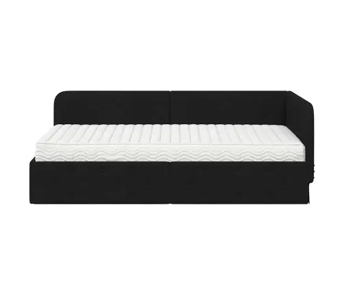 Kampinė Lovos Konstrukcija Juoda 100 X 200 Cm Audinys