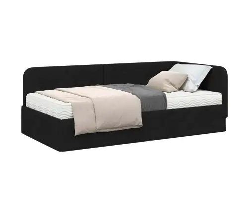Kampinė Lovos Konstrukcija Juoda 100 X 200 Cm Audinys