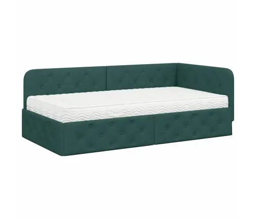 Nurgavoodi Raam Madratsiga Tume Rohelise 100 X 200 Cm Kangas