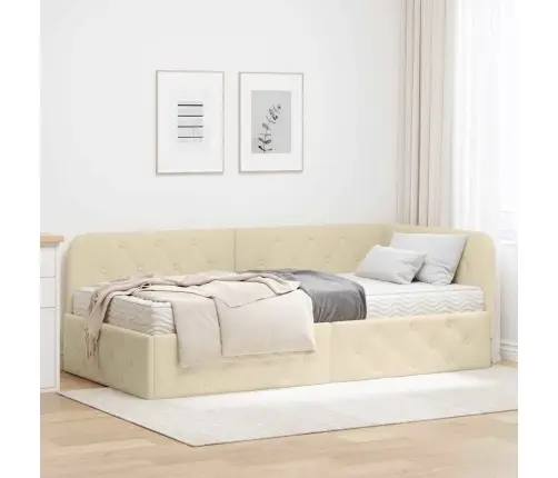 Nurgavoodi Raam Madratsiga Peaga Cream 100 X 200 Cm Kangas