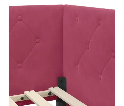 Kampinė Lovos Konstrukcija Vyno Raudona 80 X 200 Cm Aksomas