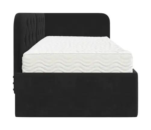 Kampinė Lovos Konstrukcija Juoda 80 X 200 Cm Aksomas