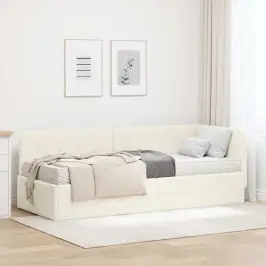 Nurgavoodi Raam Madratsiga Peaga Cream 80 X 200 Cm Samet