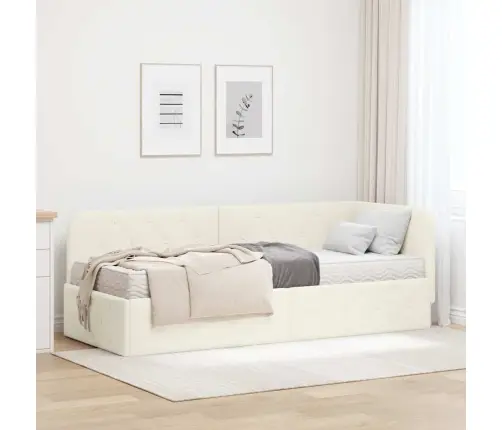 Nurgavoodi Raam Madratsiga Peaga Cream 80 X 200 Cm Samet