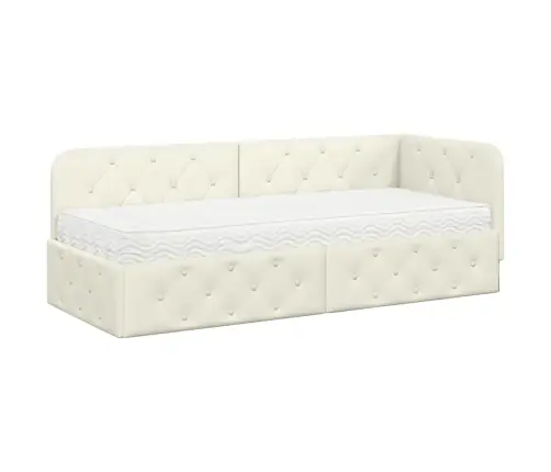 Nurgavoodi Raam Madratsiga Peaga Cream 80 X 200 Cm Samet