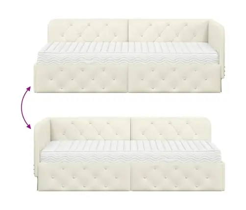 Nurgavoodi Raam Madratsiga Peaga Cream 80 X 200 Cm Samet