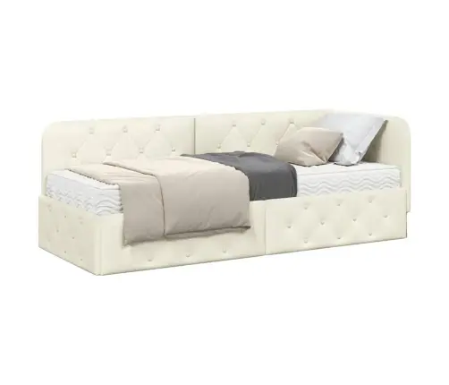 Nurgavoodi Raam Madratsiga Peaga Cream 80 X 200 Cm Samet