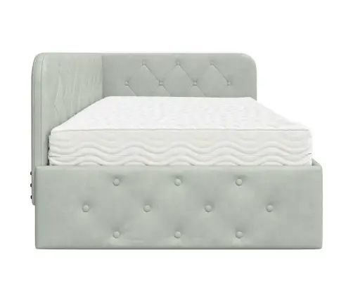 Nurgavoodi Raam Madratsiga Peaga Helehall 90 X 190 Cm Samet