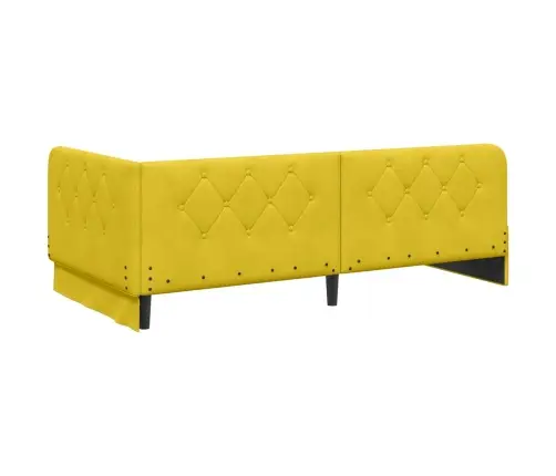 Nurgavoodi Raam Madratsiga Peaga Kollane 90 X 190 Cm Samet