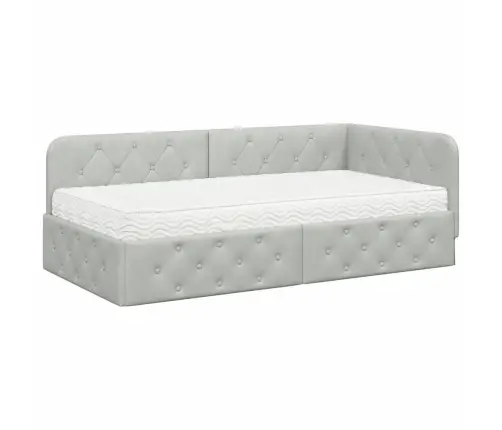 Nurgavoodi Raam Madratsiga Peaga Helehall 90 X 200 Cm Samet