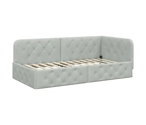 Nurgavoodi Raam Madratsiga Peaga Helehall 90 X 200 Cm Samet