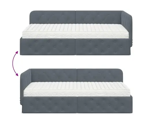 Nurgavoodi Raam Madratsiga Peaga Tumehall 100 X 200 Cm Samet