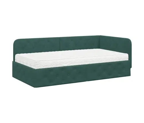 Nurgavoodi Raam Madratsiga Tume Rohelise 100 X 200 Cm Samet