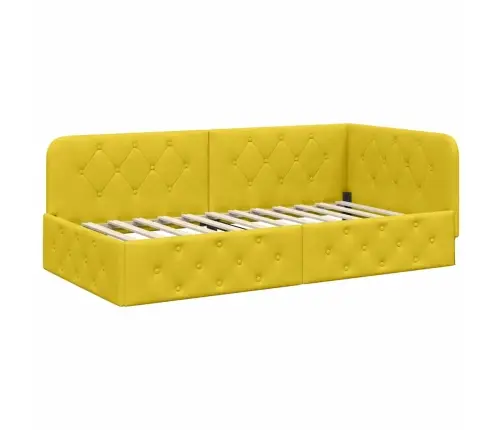 Nurgavoodi Raam Madratsiga Peaga Kollane 100 X 200 Cm Samet