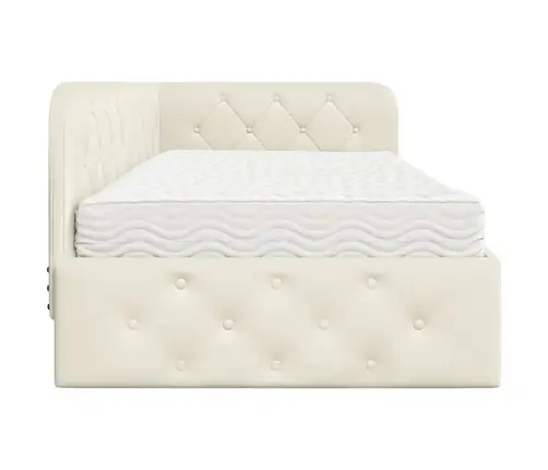 Nurgavoodi Raam Madratsiga Peaga Cream 100 X 200 Cm Samet