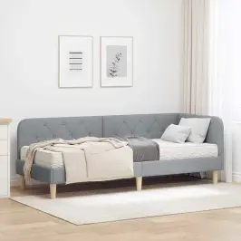 Kampinė Lovos Konstrukcija Šviesiai Pilka 80 X 200 Cm Audinys