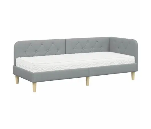 Nurgavoodi Raam Madratsiga Peaga Helehall 80 X 200 Cm Kangas