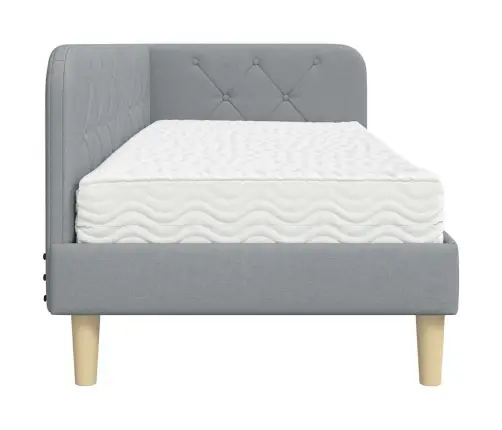 Nurgavoodi Raam Madratsiga Peaga Helehall 80 X 200 Cm Kangas