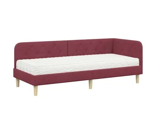 Kampinė Lovos Konstrukcija Vyno Raudona 80 X 200 Cm Audinys