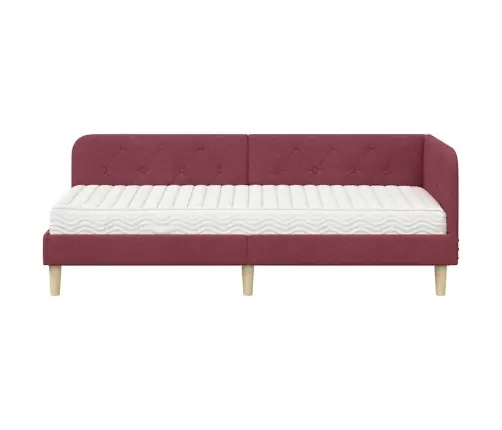 Kampinė Lovos Konstrukcija Vyno Raudona 80 X 200 Cm Audinys