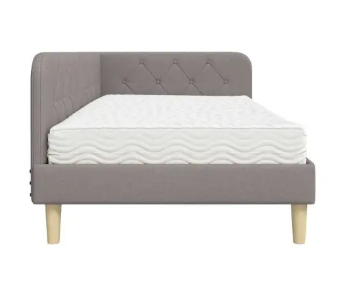 Kampinė Lovos Konstrukcija Taupe 90 X 190 Cm Audinys