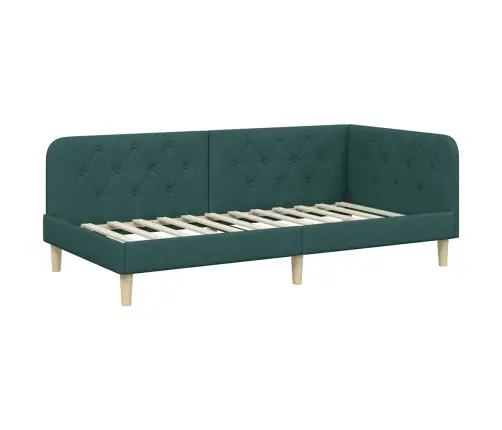 Kampinė Lovos Konstrukcija Tamsiai Žalia 90 X 200 Cm Audinys