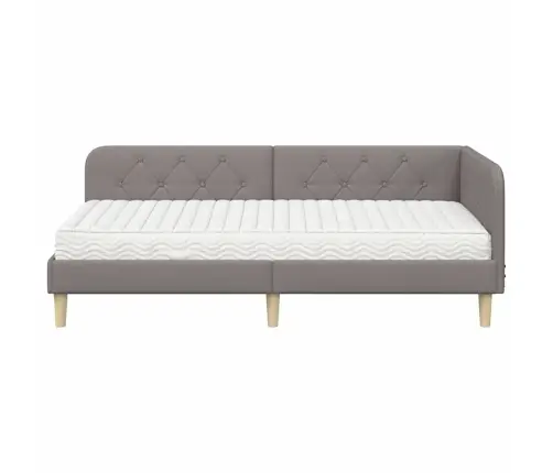 Kampinė Lovos Konstrukcija Taupe 90 X 200 Cm Audinys