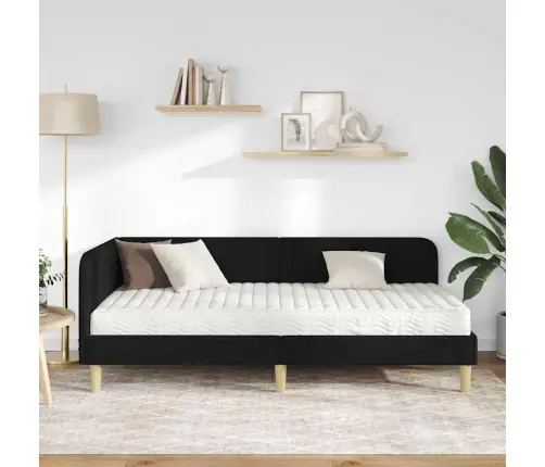 Kampinė Lovos Konstrukcija Juoda 100 X 200 Cm Audinys