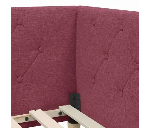 Kampinė Lovos Konstrukcija Vyno Raudona 100 X 200 Cm Audinys