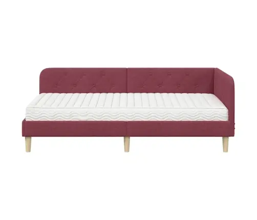 Kampinė Lovos Konstrukcija Vyno Raudona 100 X 200 Cm Audinys