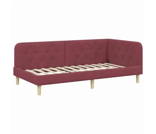 Kampinė Lovos Konstrukcija Vyno Raudona 100 X 200 Cm Audinys