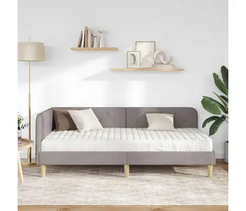 Kampinė Lovos Konstrukcija Taupe 100 X 200 Cm Audinys