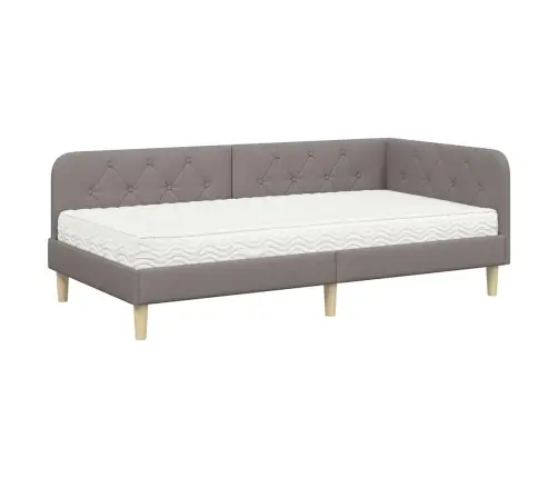 Kampinė Lovos Konstrukcija Taupe 100 X 200 Cm Audinys